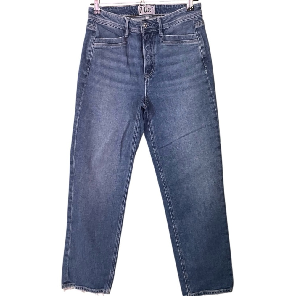 PAIGE Sarah Straight Ankle Denim Button-Fly Jeans
